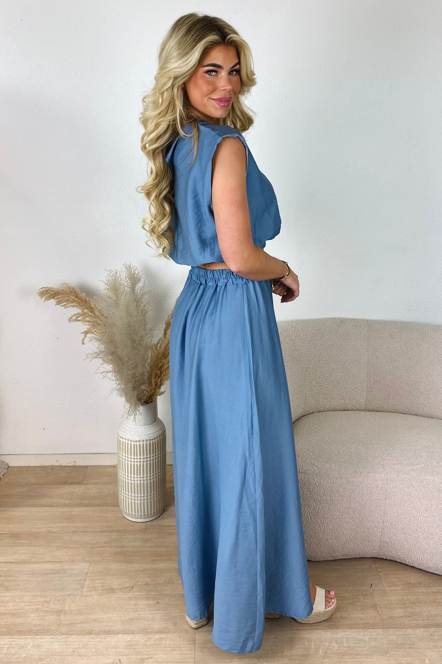 Boho splitrok set - Blauw