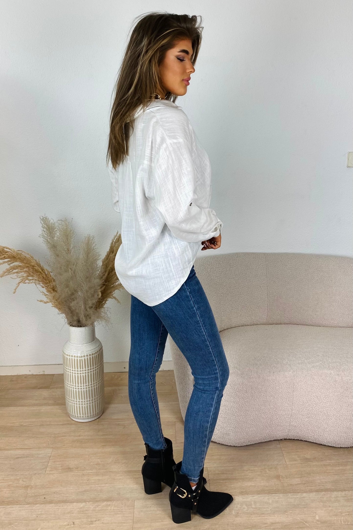 Tied blouse - Wit