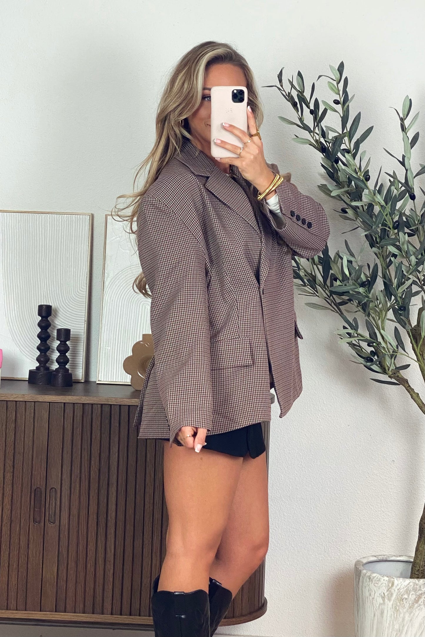 Lola checkered blazer - Bordeaux