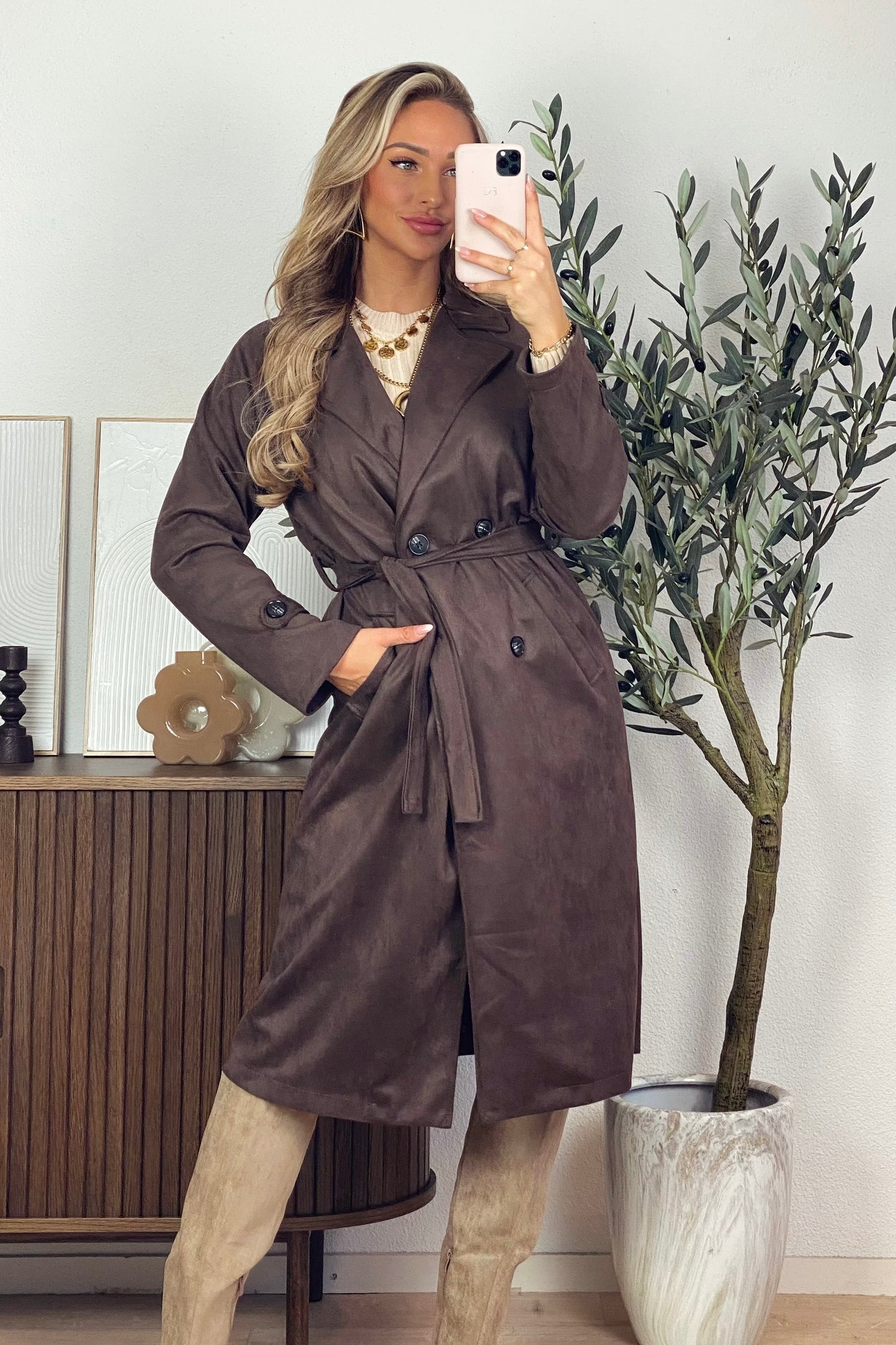 Puck trenchcoat - Brown
