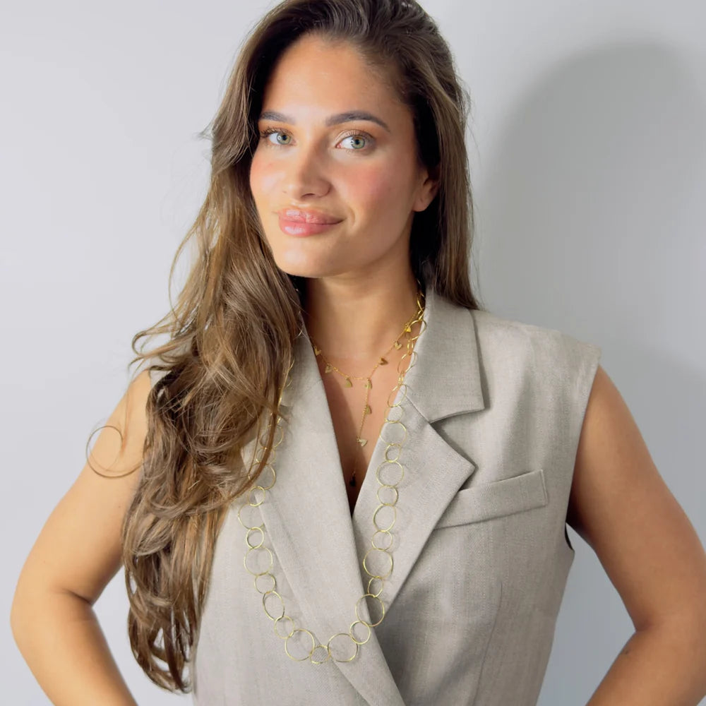 Lange Cirkel Ketting - Goud