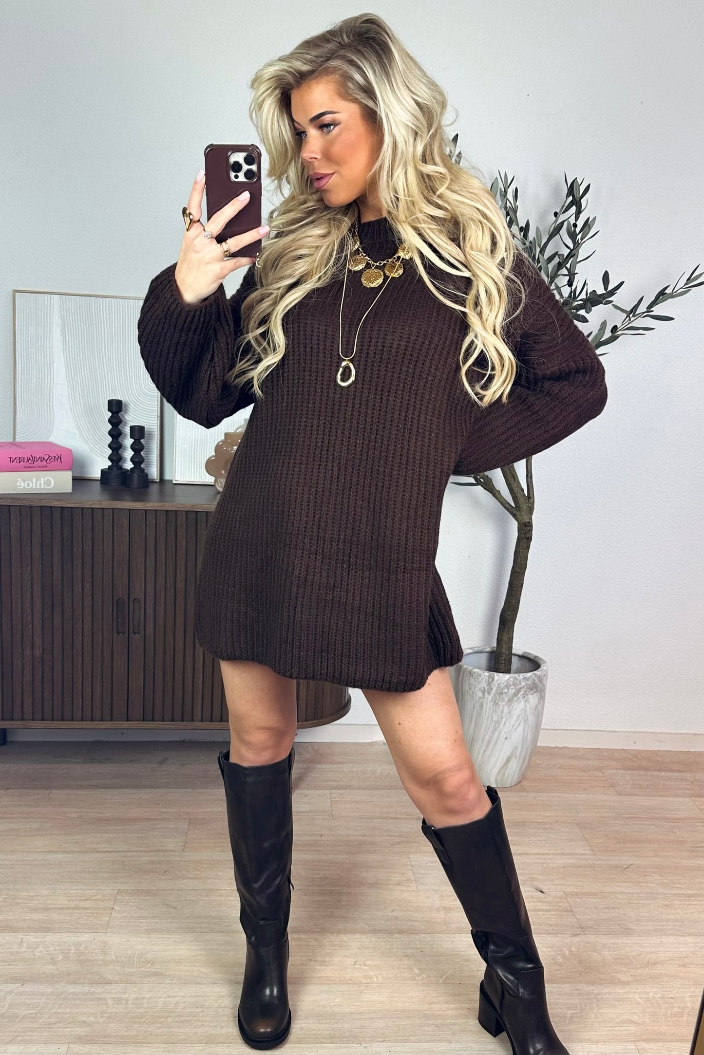 Elisa knit dress - Brown