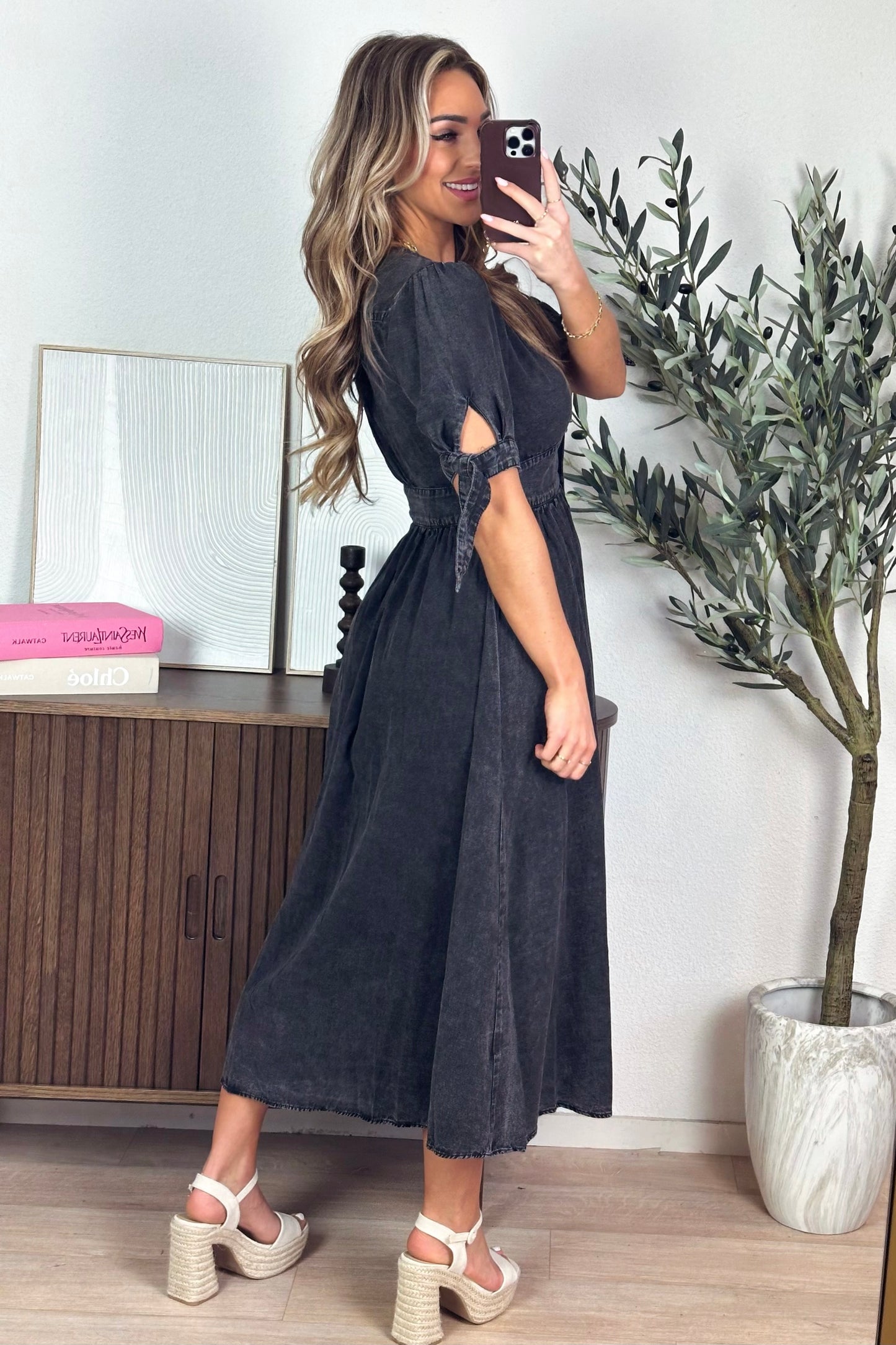 Jalou denim jurk - Zwart