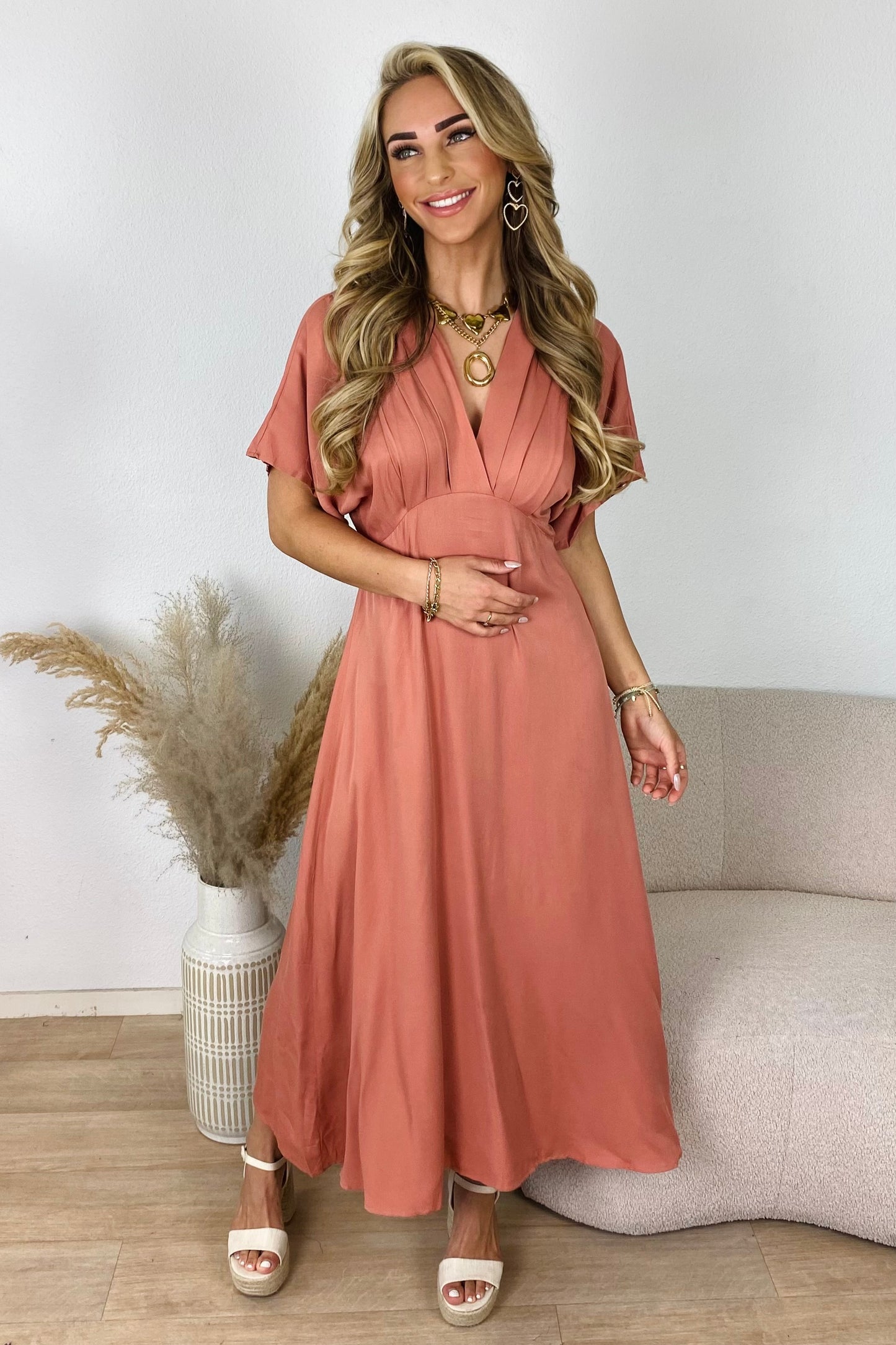 Flowy maxi dress - Roze