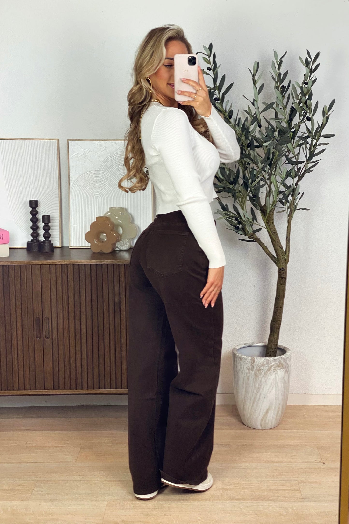 Mirella wide leg jeans - Brown