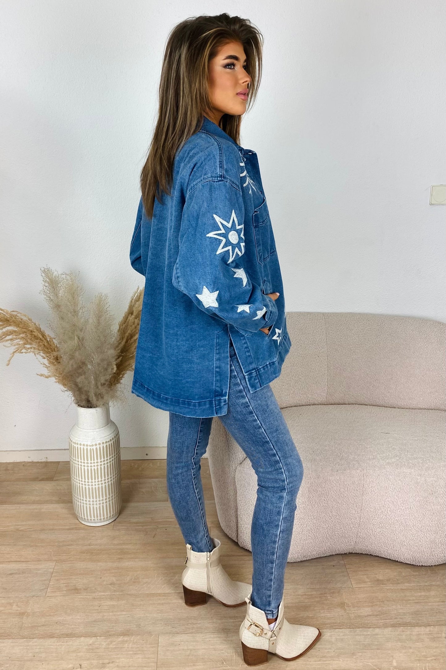 Starry night denim jacket