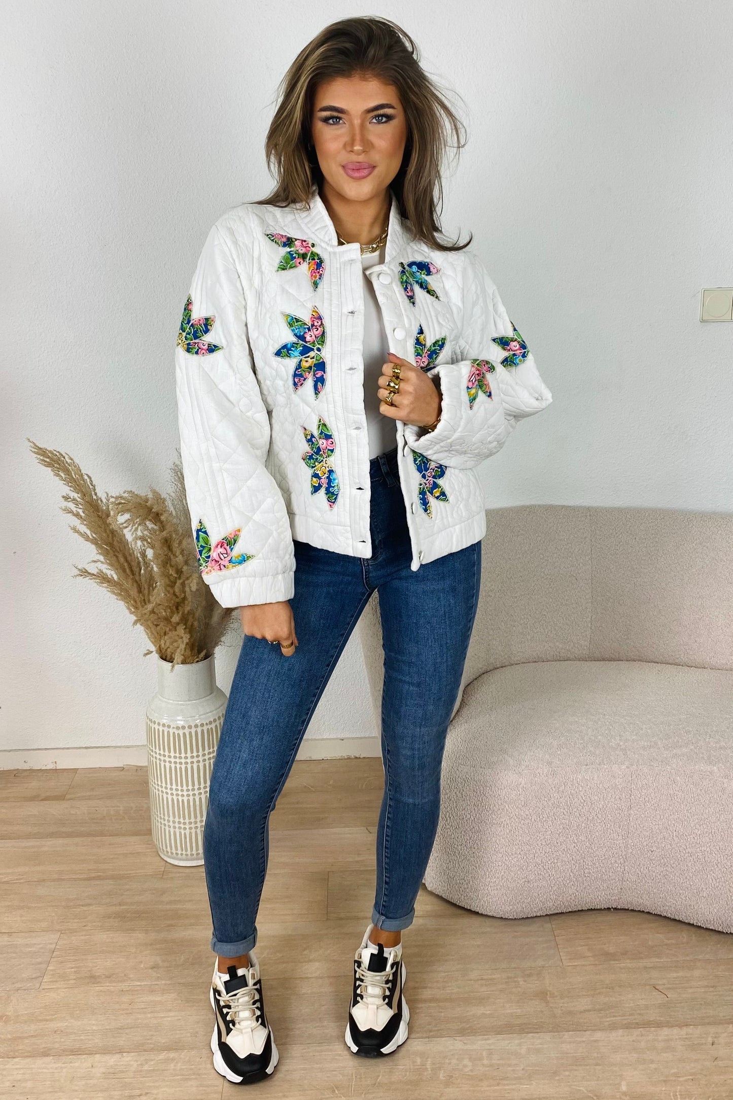 Color leaf jacket - White