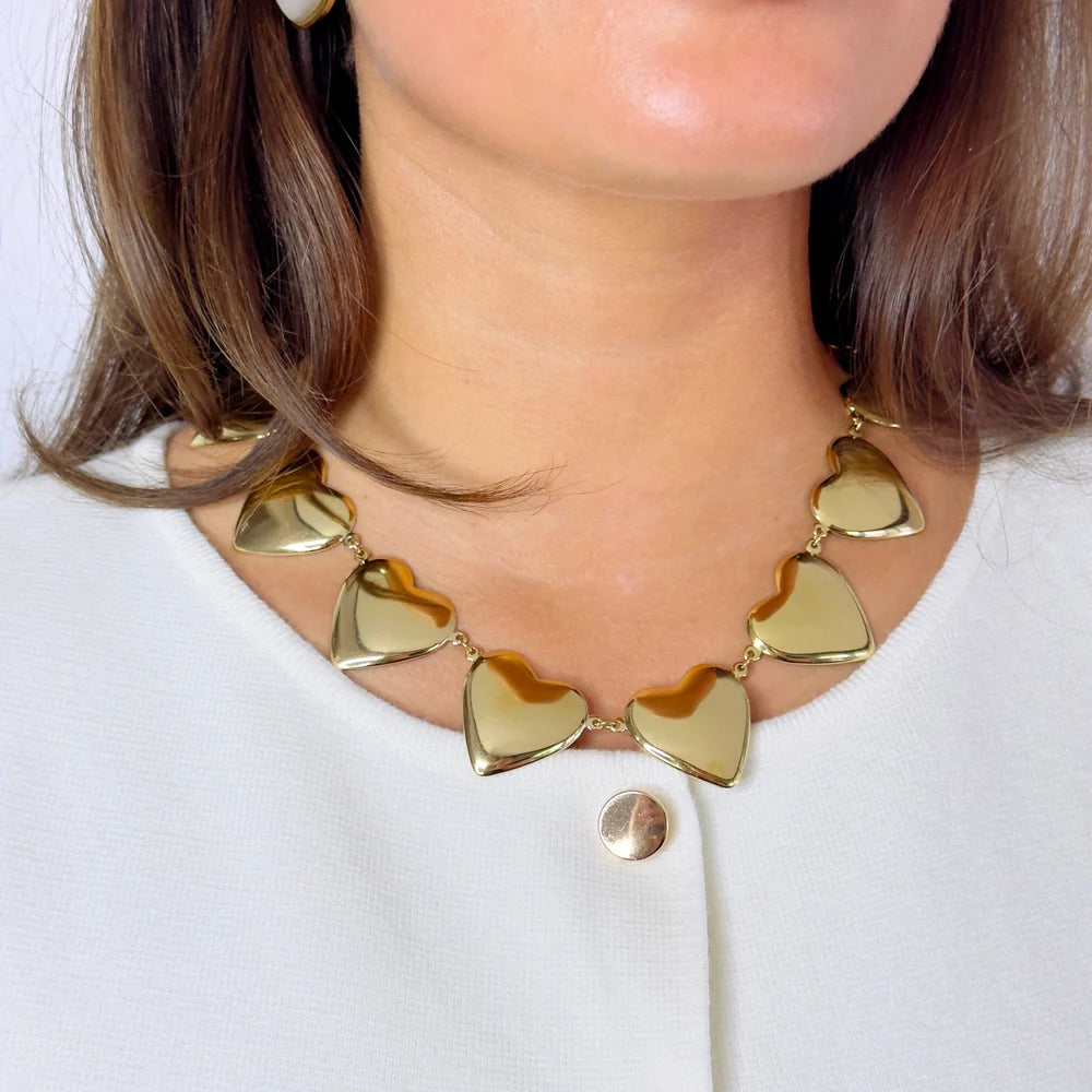 Love hearts ketting - Goud