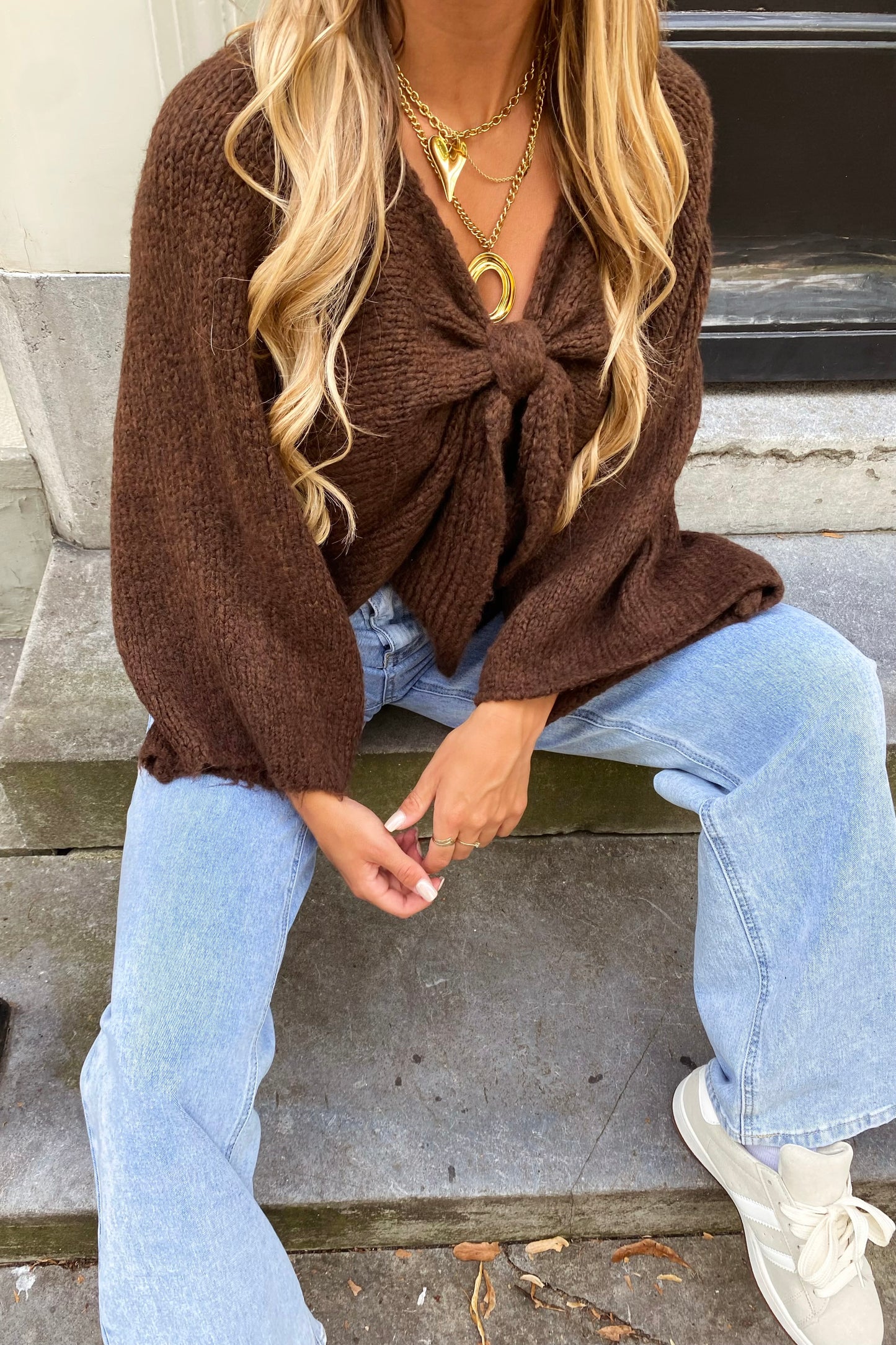 Jazz bow knit - Brown