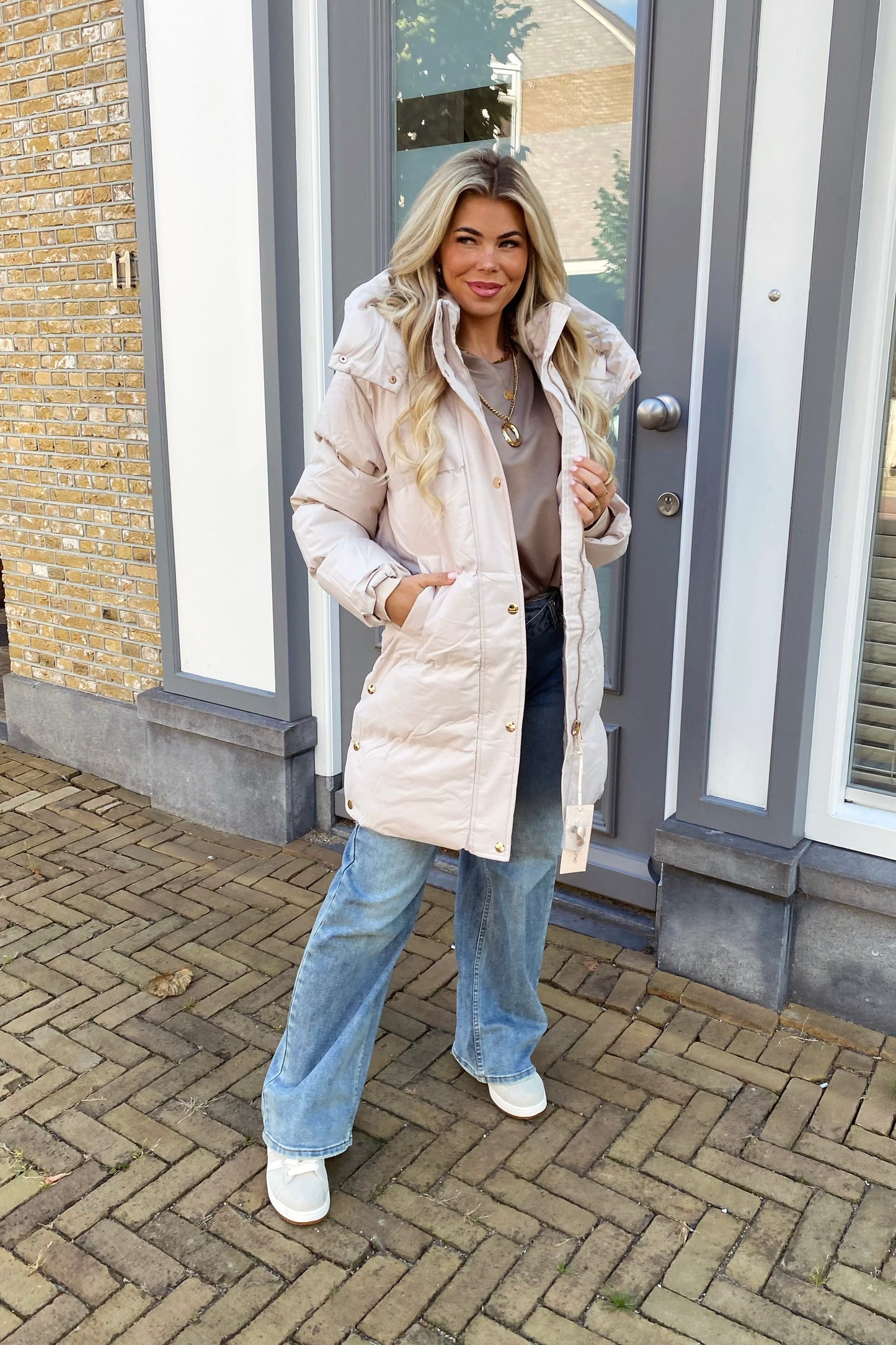 Lynn pufferjas - Beige