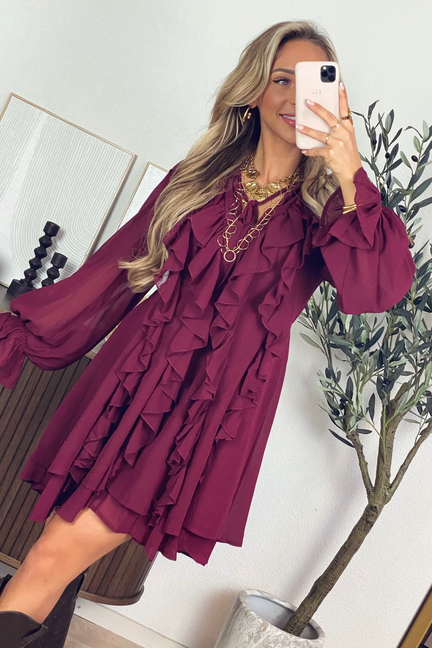Nina dress - Burgundy