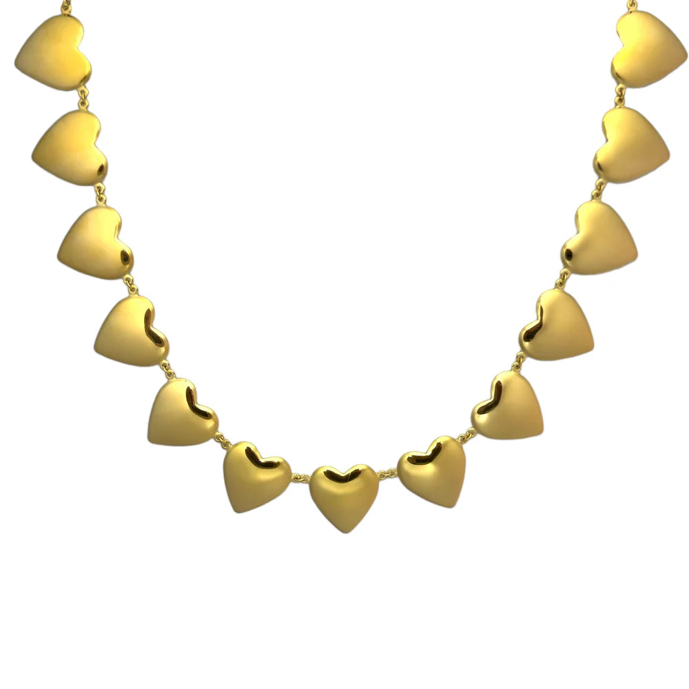 Love hearts ketting - Goud
