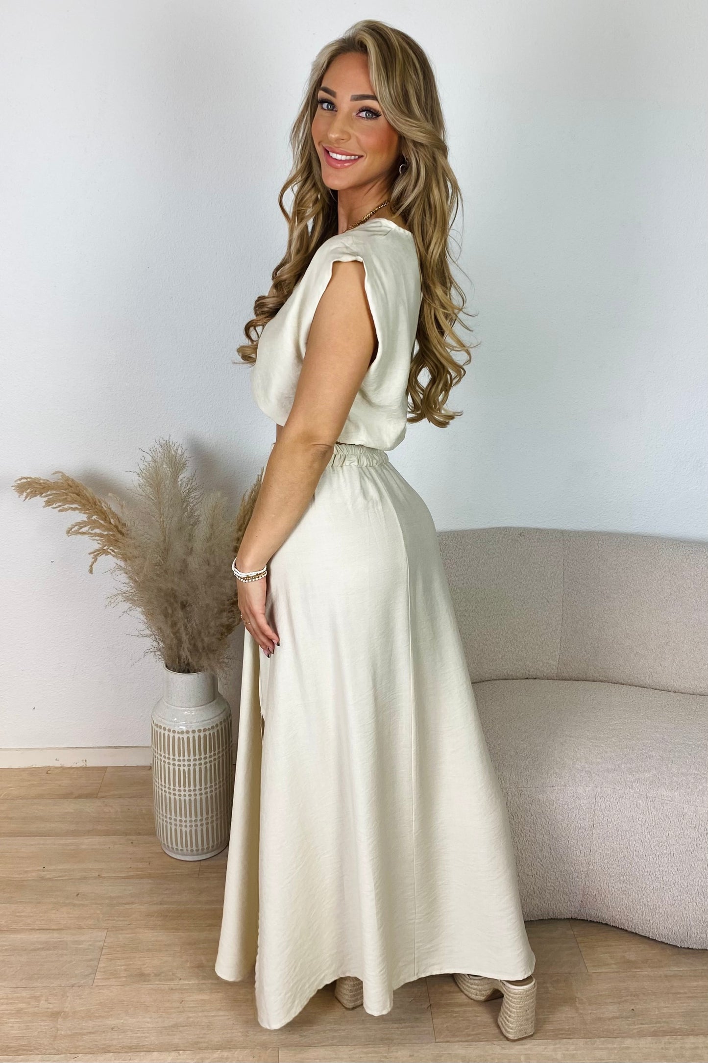 Boho splitrok set - Beige