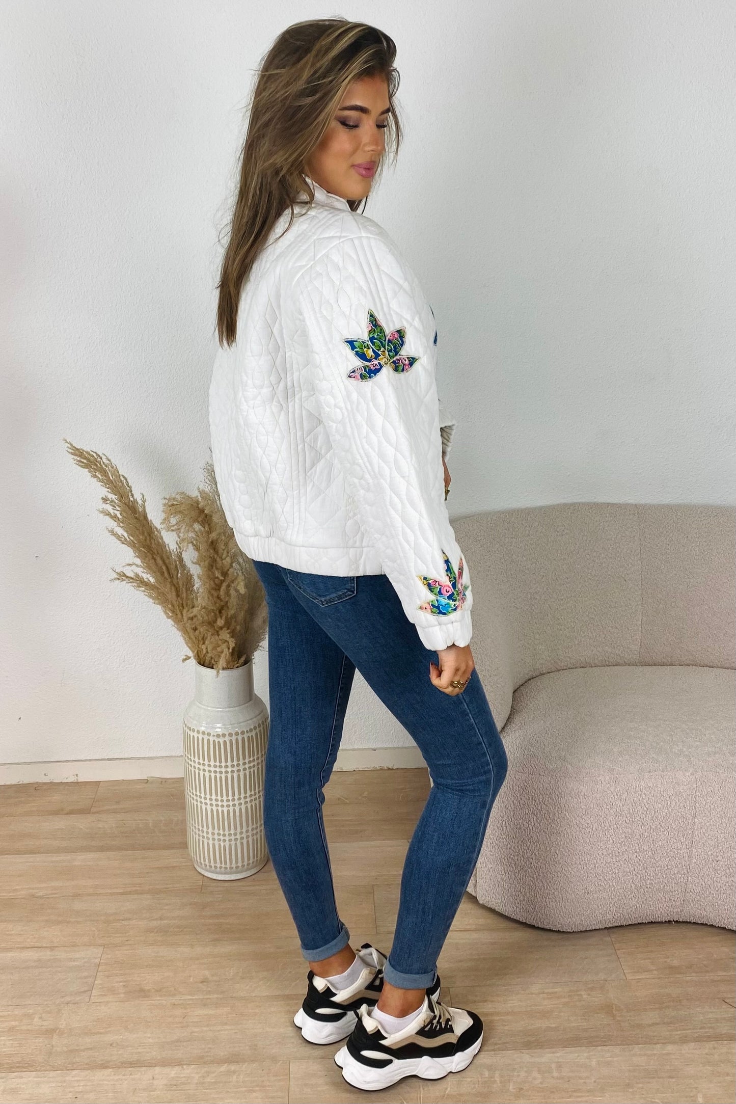 Color leaf jacket - White