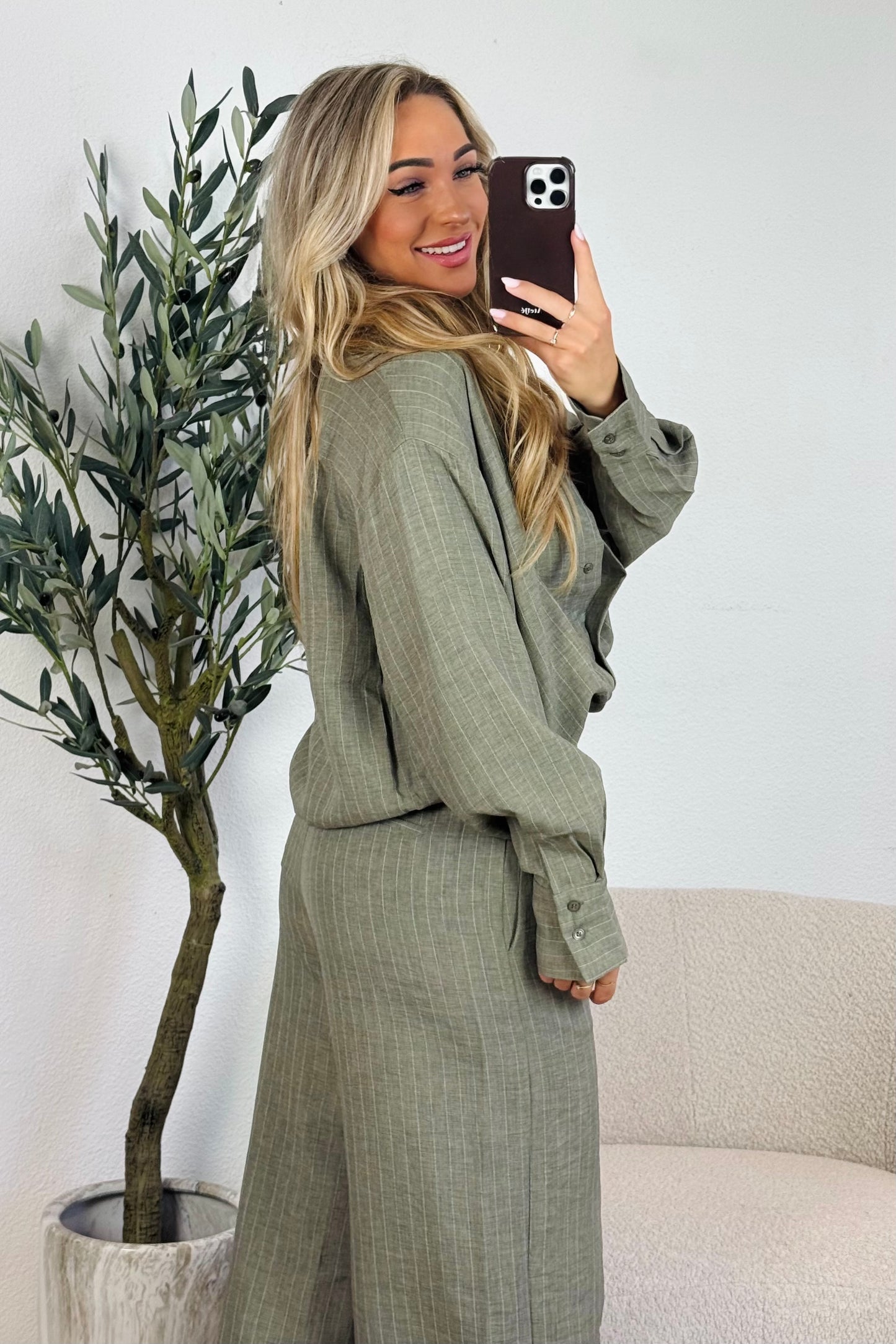 Eefje stripe blouse - Kaki