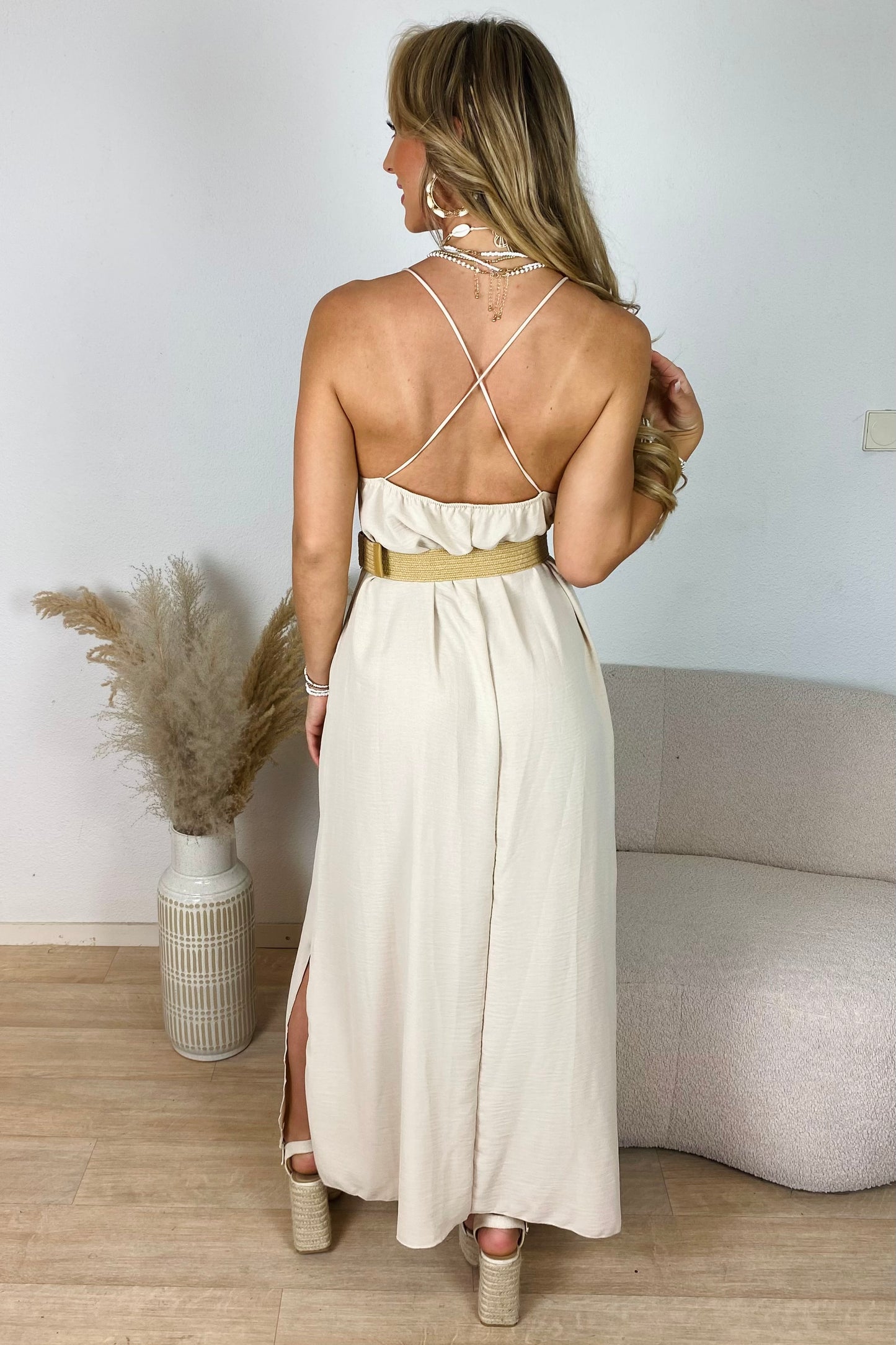 Flowy maxi jurk - Beige