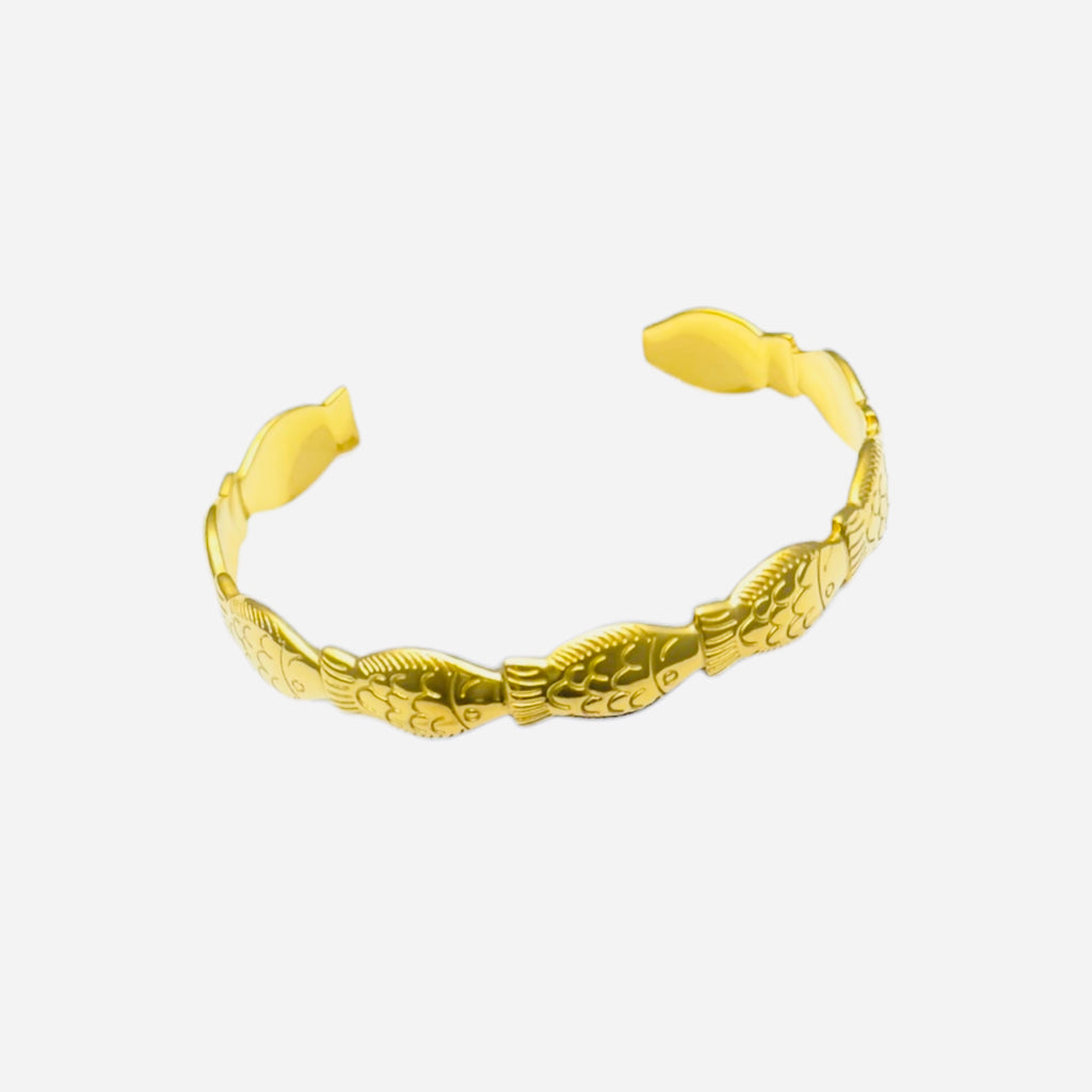 Fishy bangle - Goud
