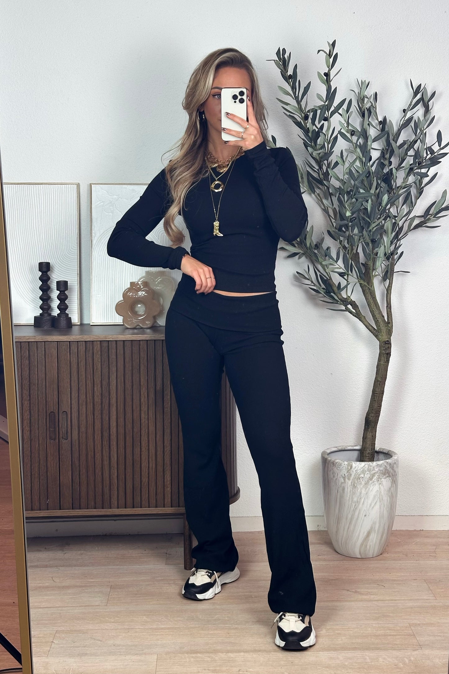 Pippa ribbed pants - Black