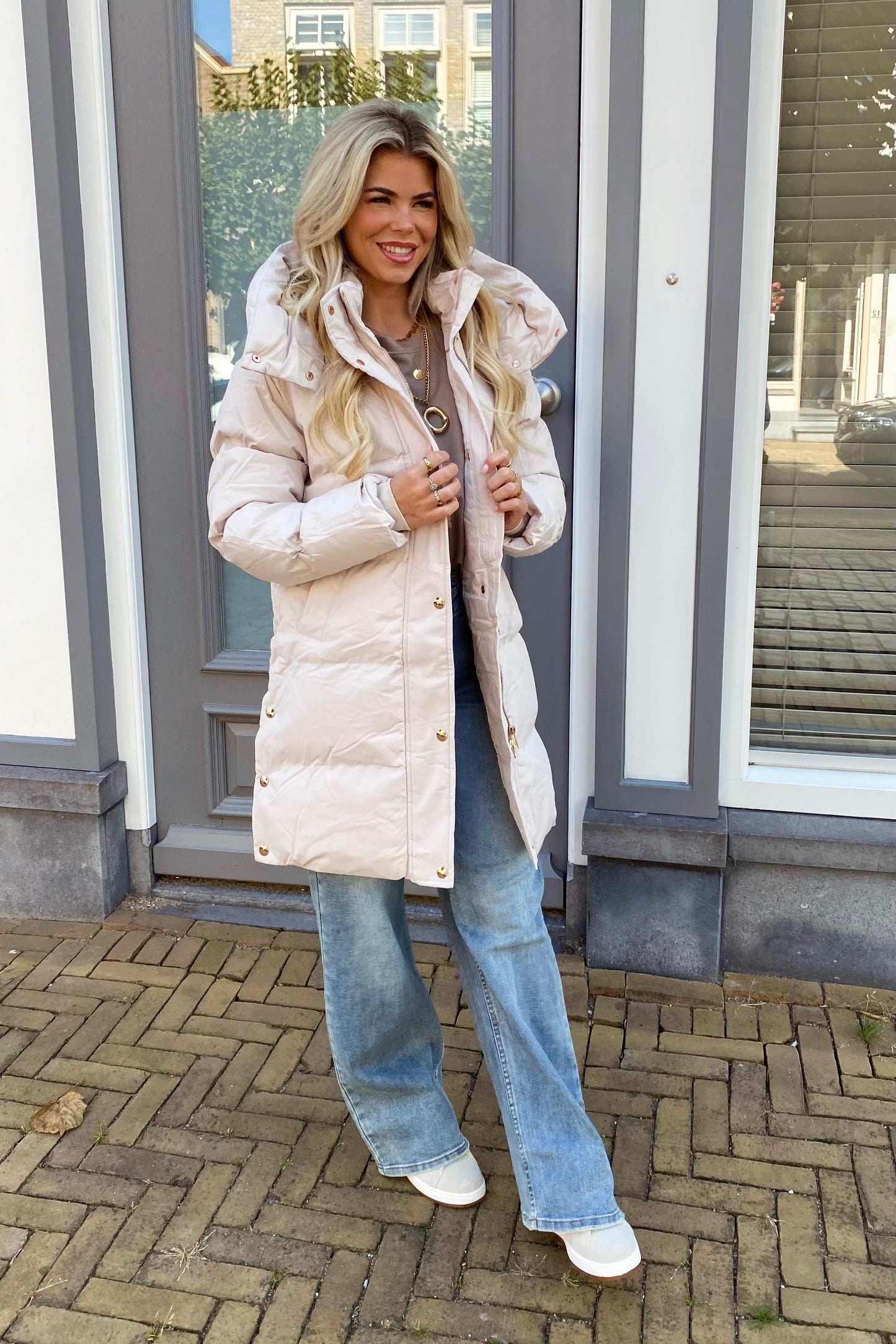 Lynn pufferjas - Beige