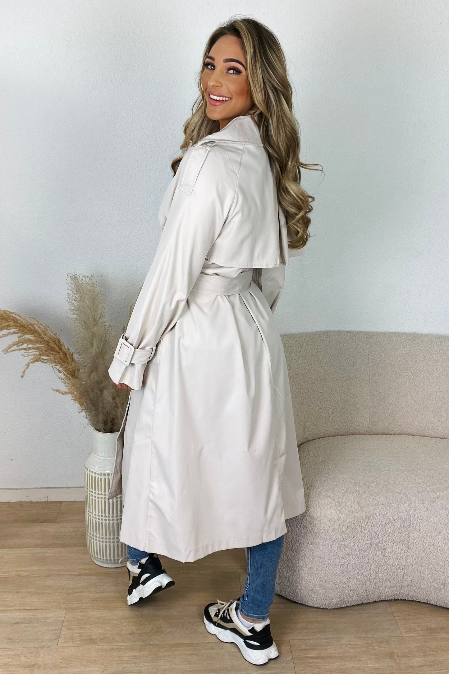Lange trenchcoat - Ecru