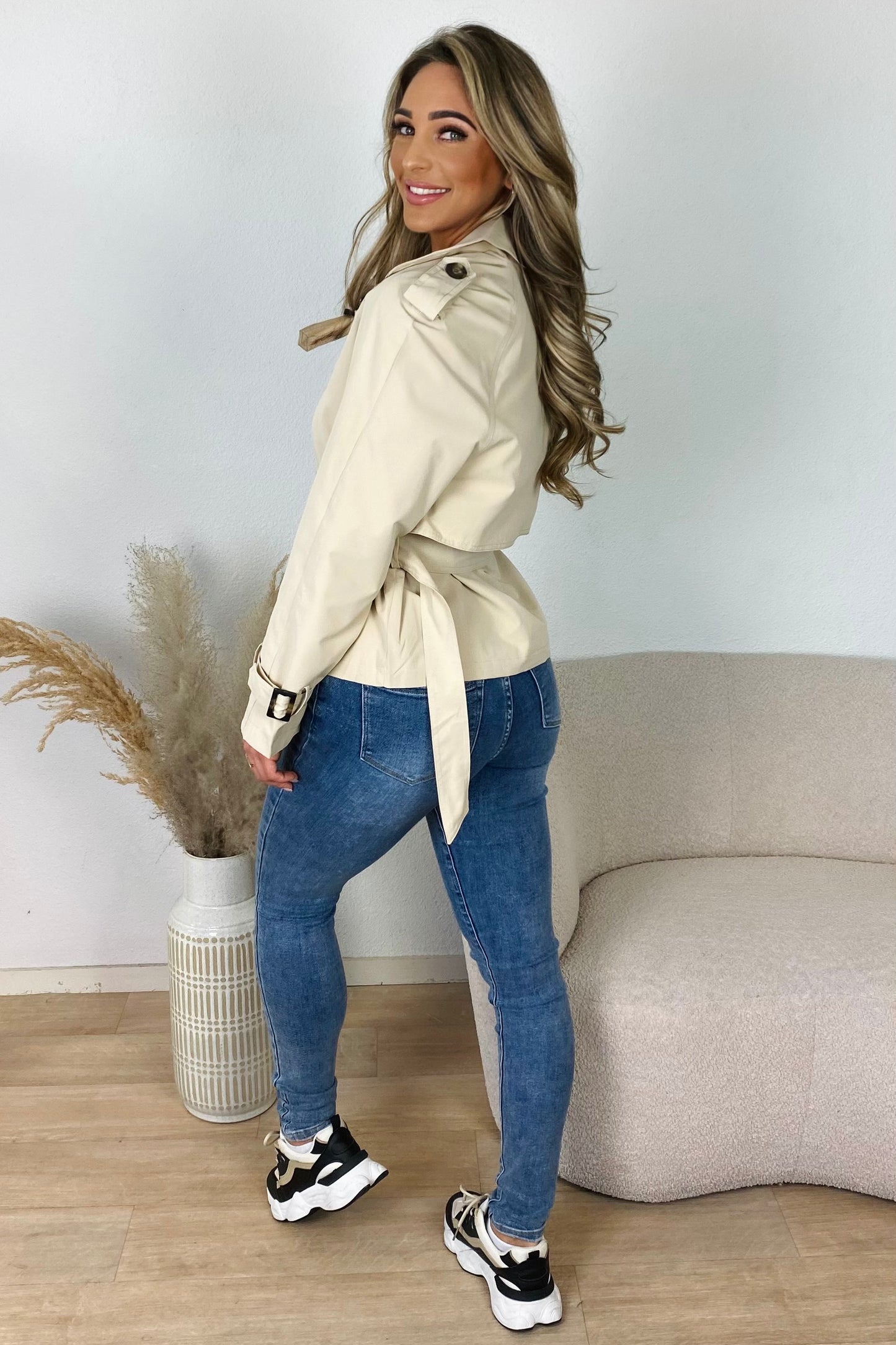 Korte trenchcoat - Beige