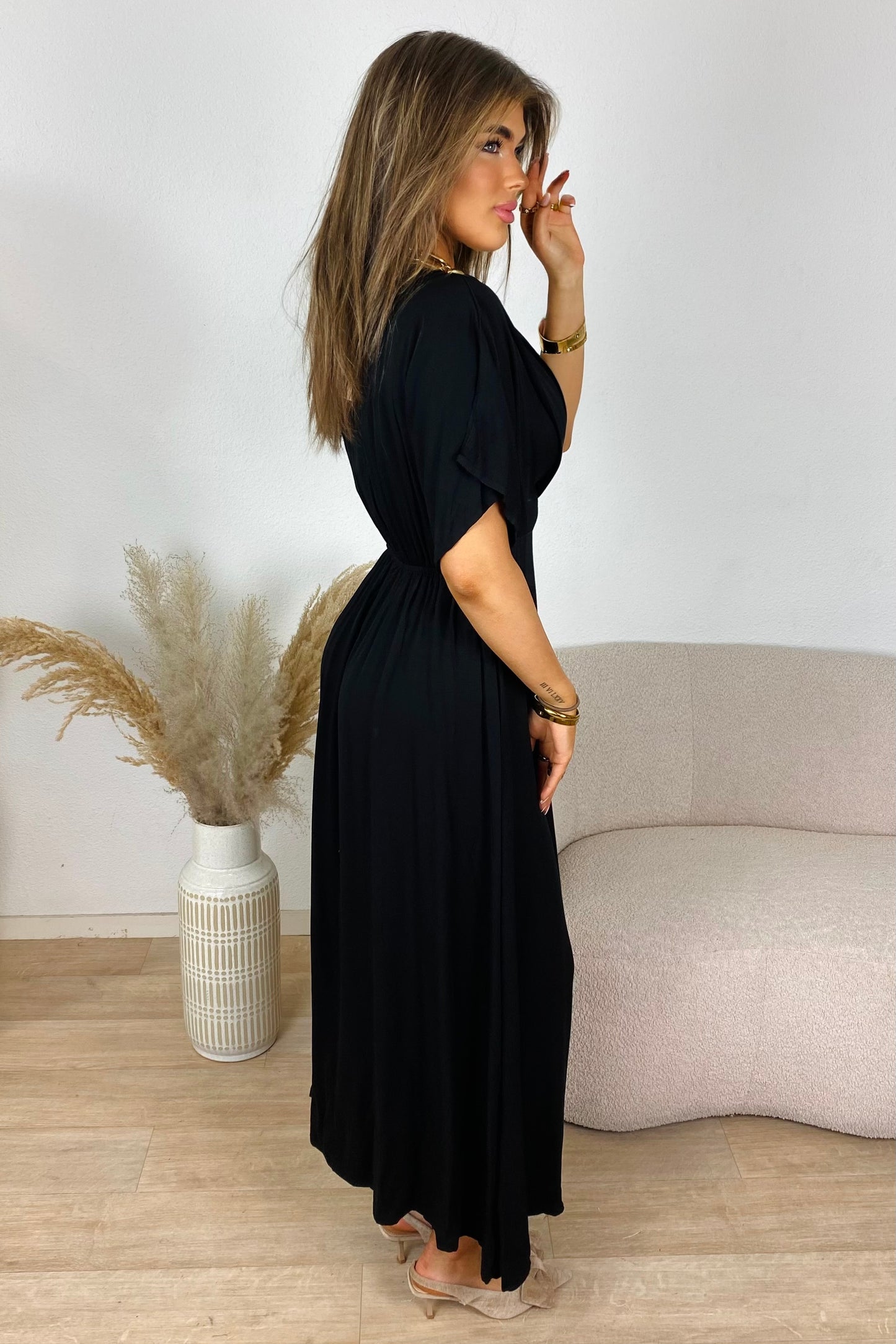 Flowy maxi dress - Zwart