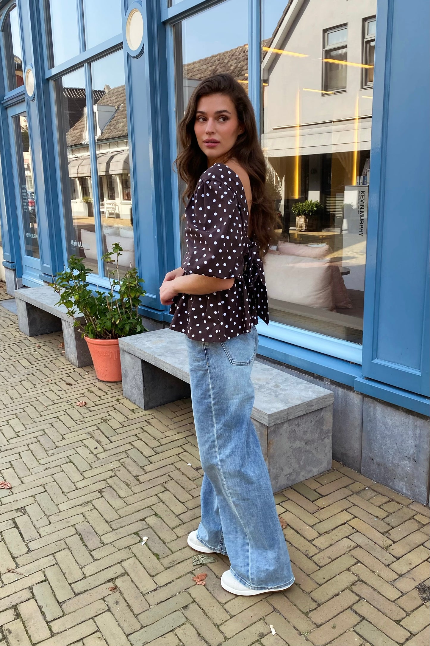 Naomi dots blouse - Brown