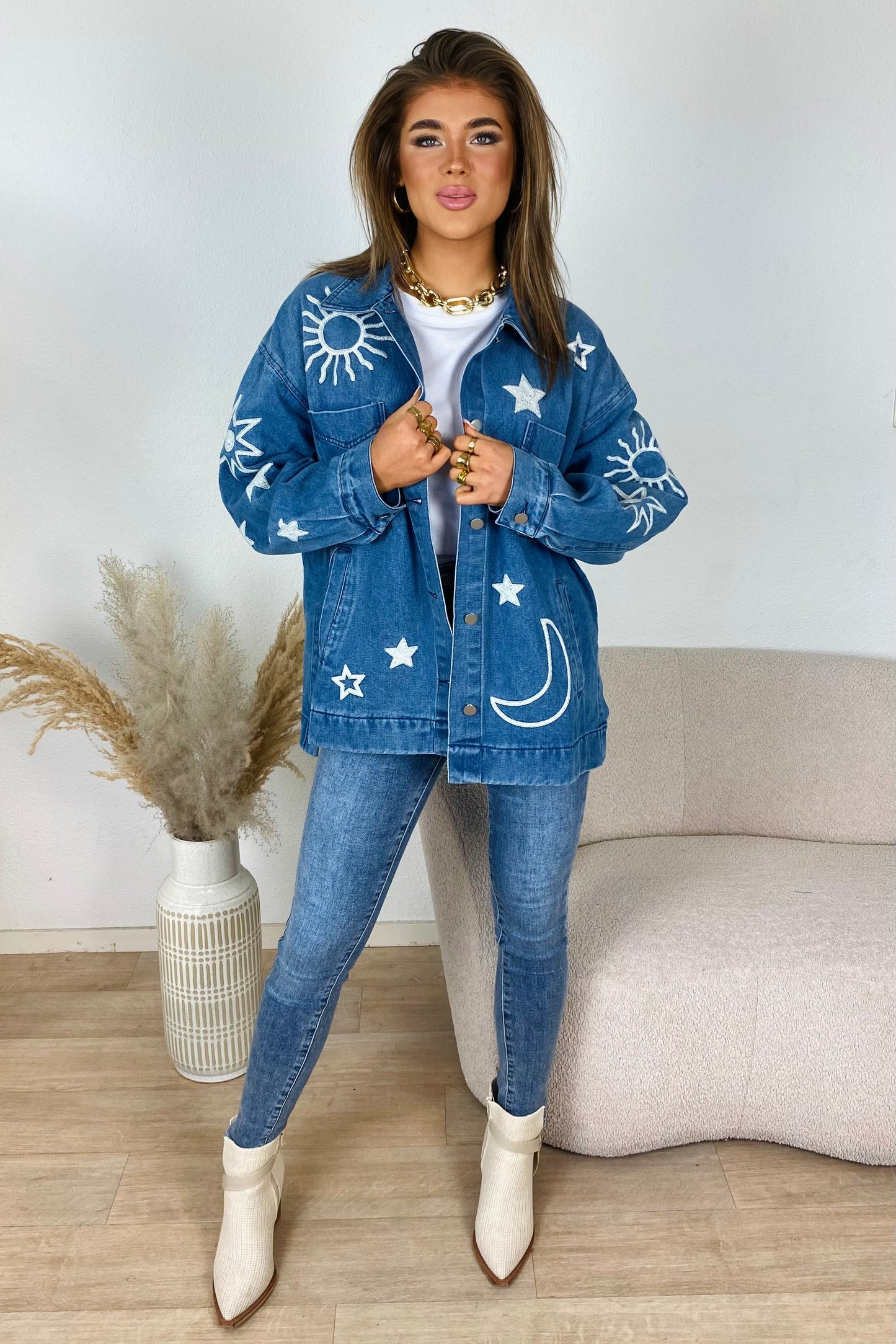Starry night denim jacket