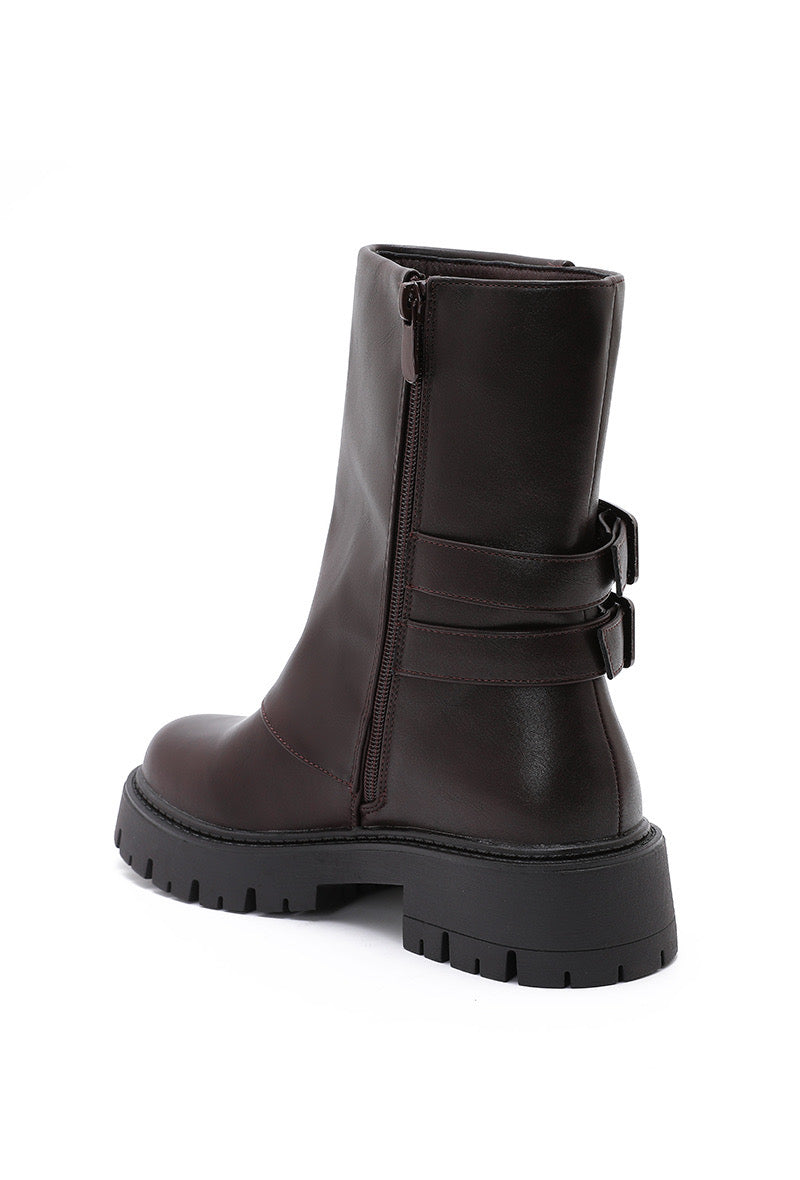 Lizzy biker boots - Brown