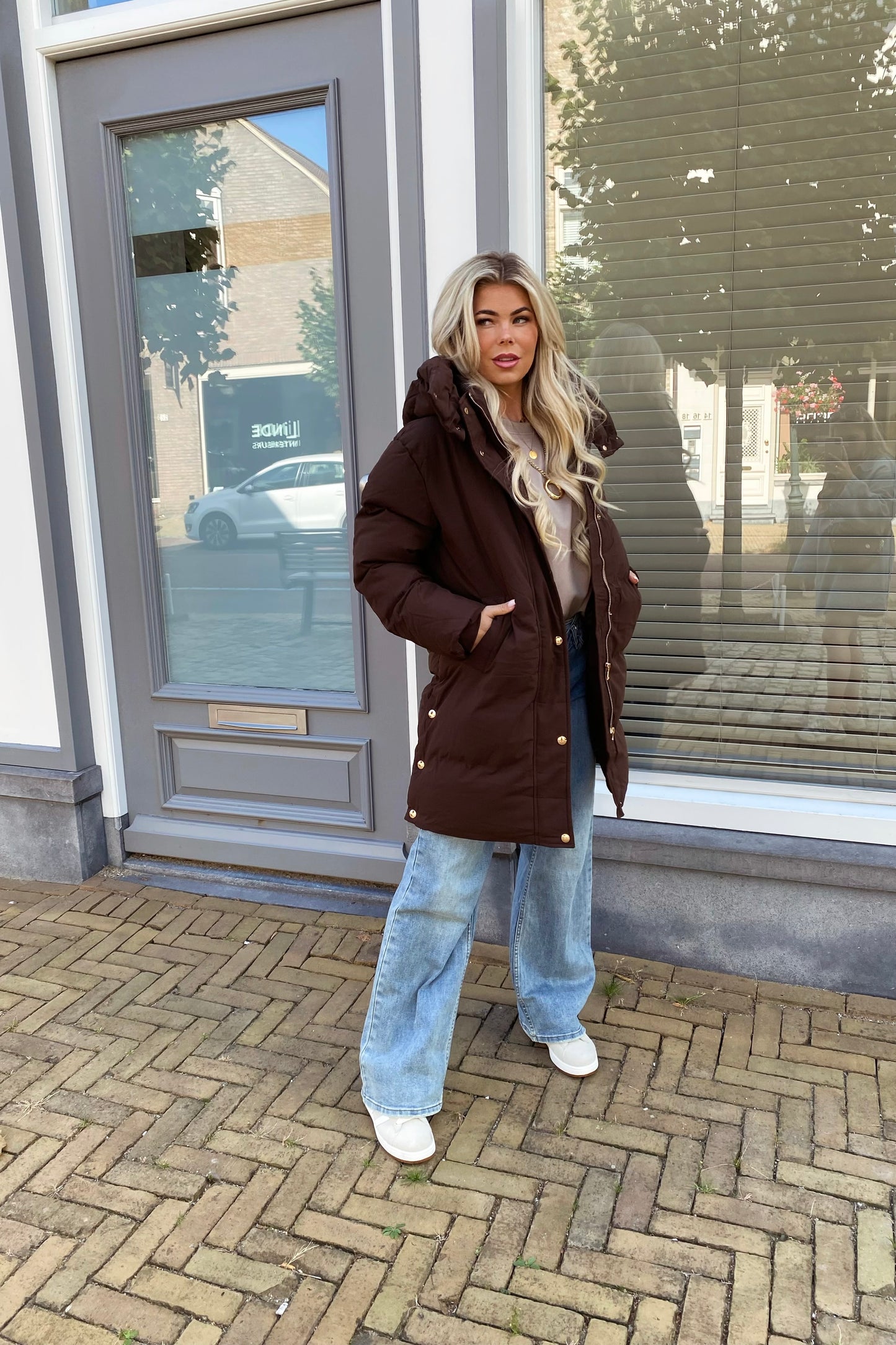 Lynn pufferjas - Brown