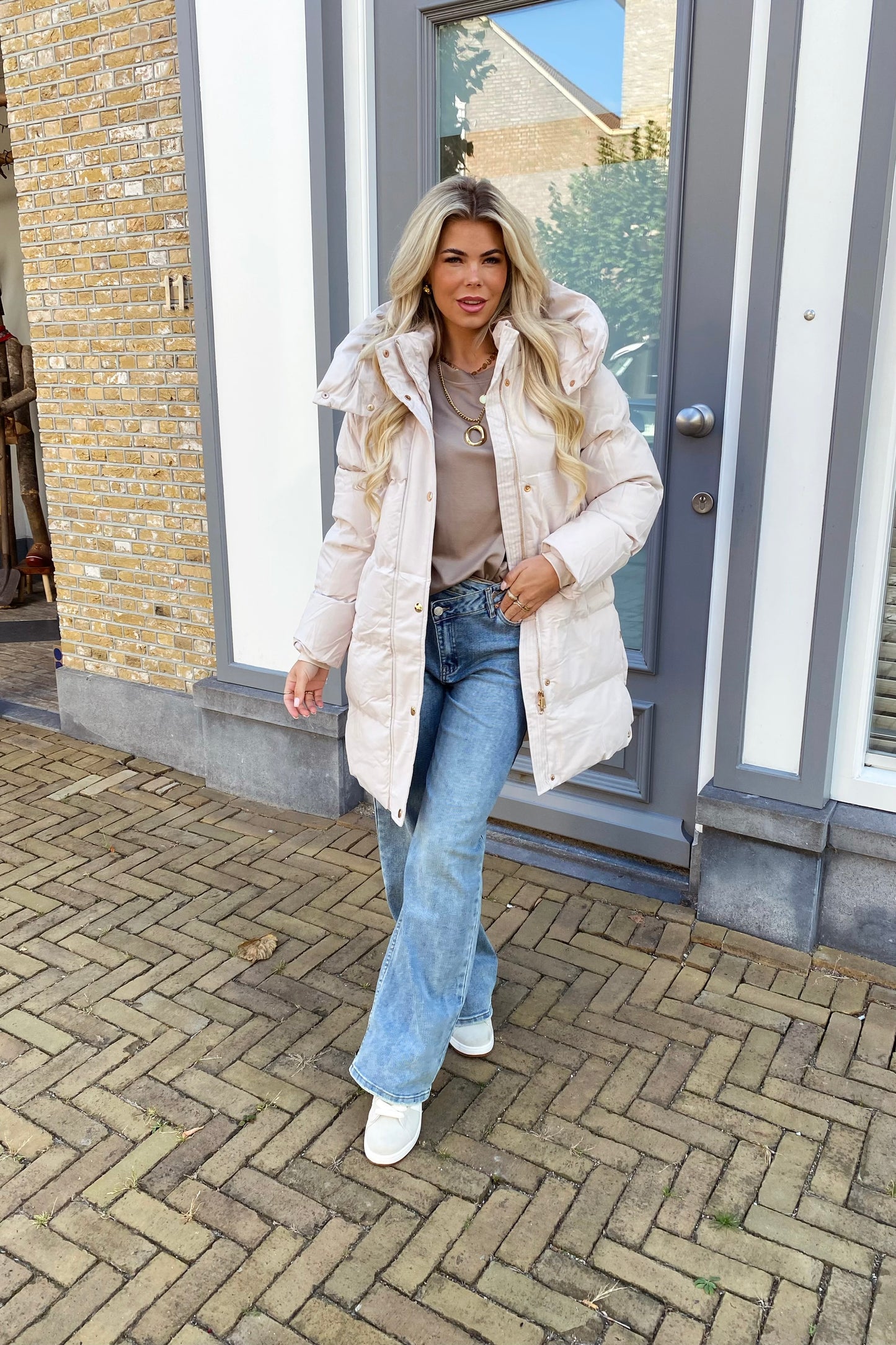 Lynn pufferjas - Beige