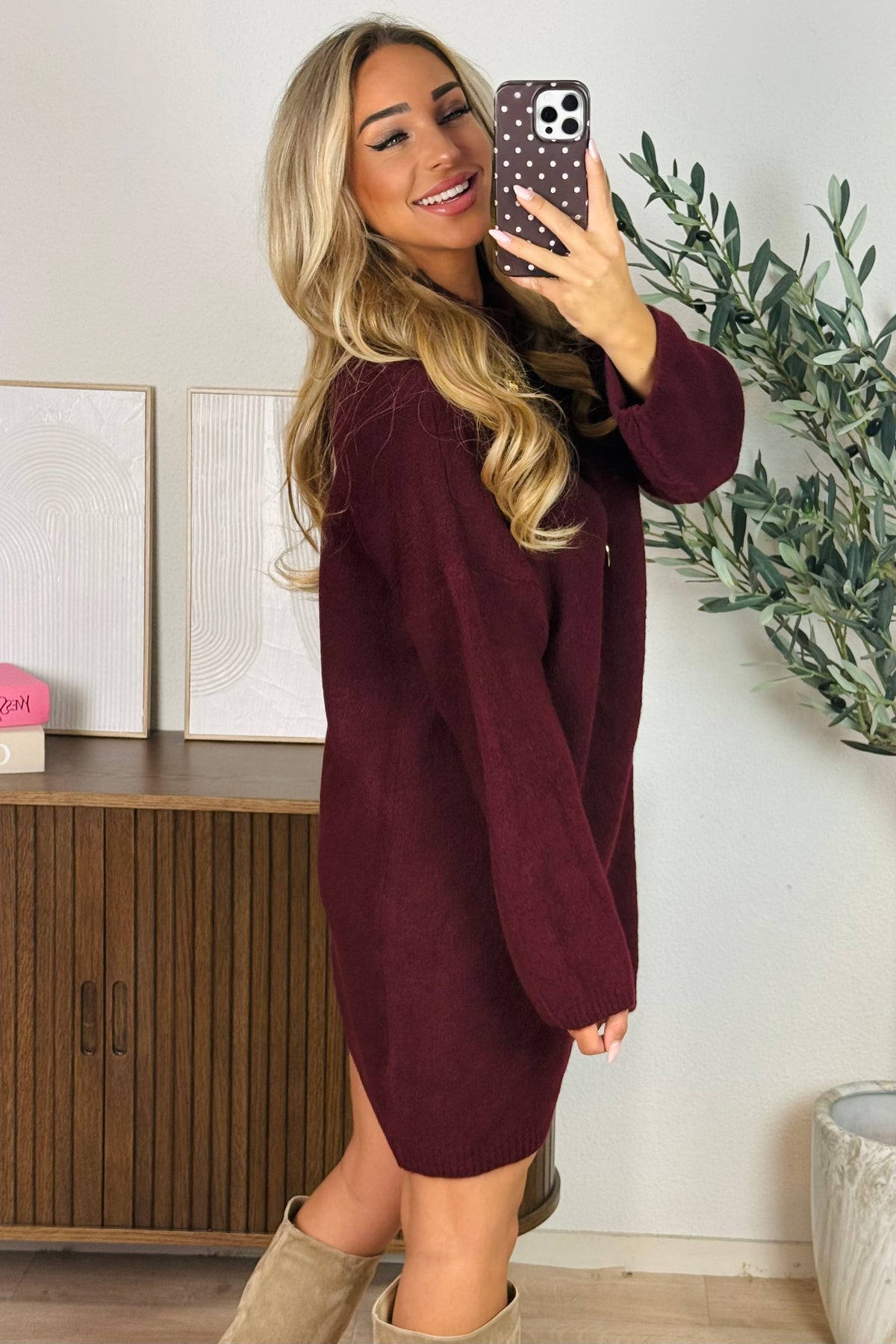 Zinzi knit jurk - Bordeaux
