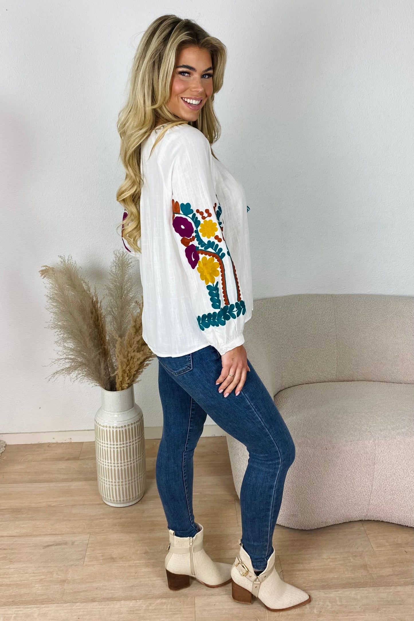 Colored blouse - Wit
