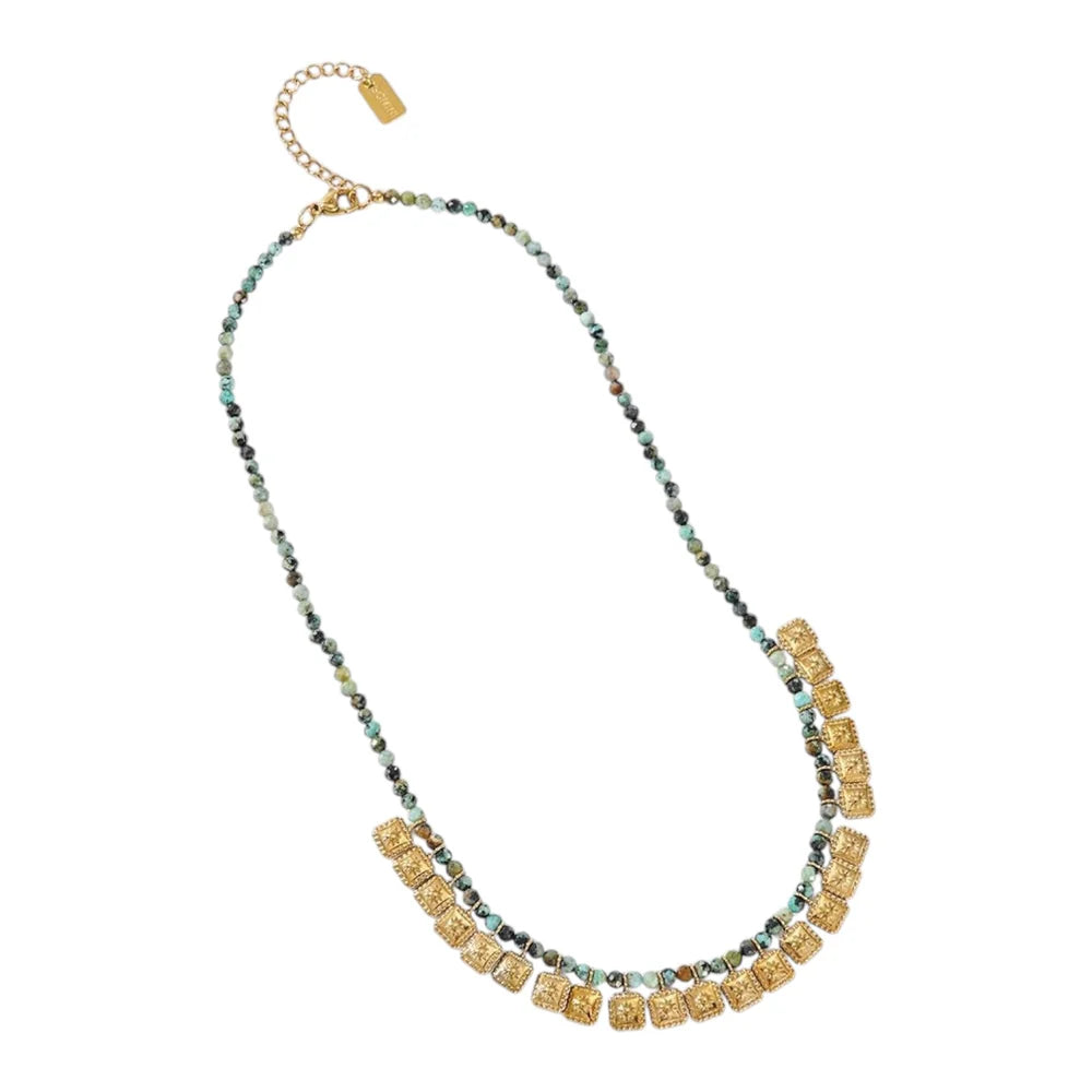 Blocks beads ketting blauw