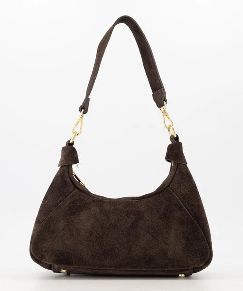 Donkerbruine suede tas - Vanya