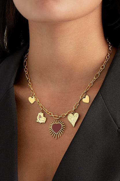 Endless hearts ketting - goud