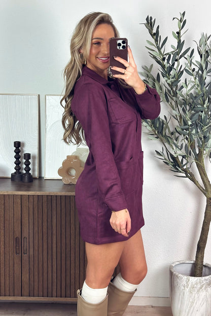 Amara suede jurk - Bordeaux