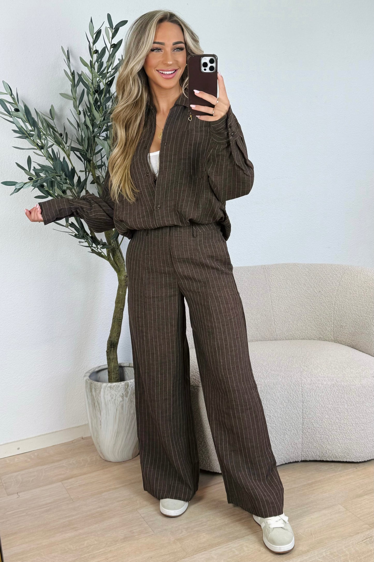 Eefje stripe blouse - Bruin