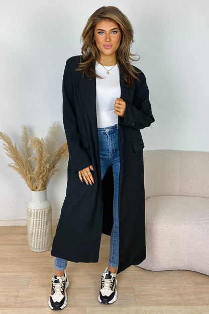 Long blazer coat - Black