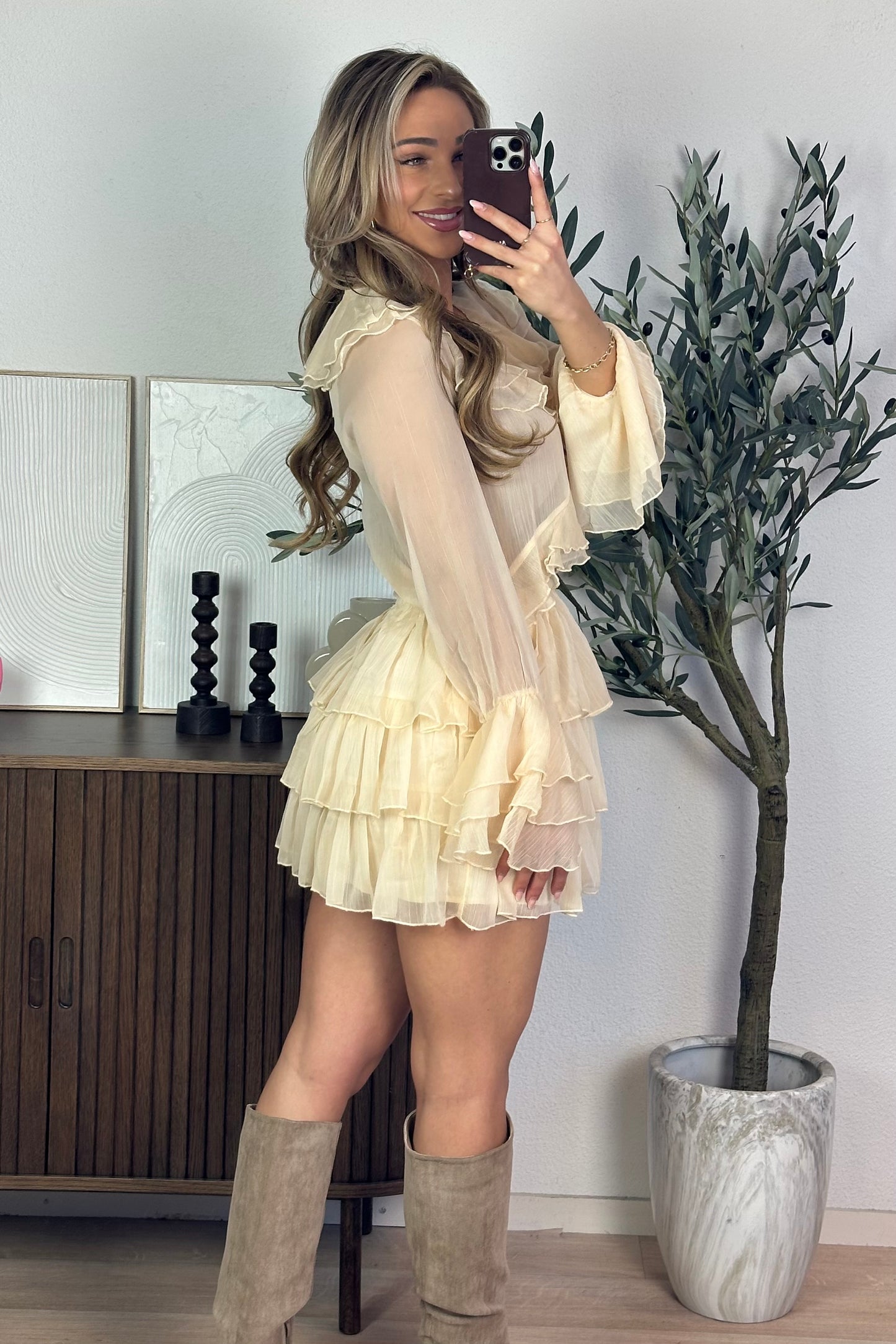 Ruffe 2-piece set - Beige