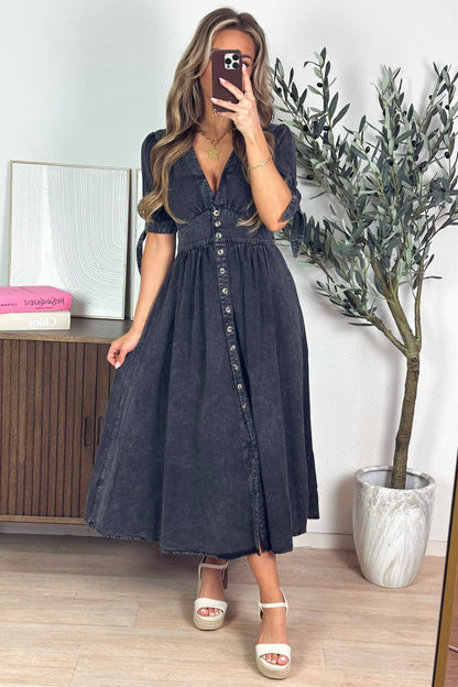 Jalou denim jurk - Zwart