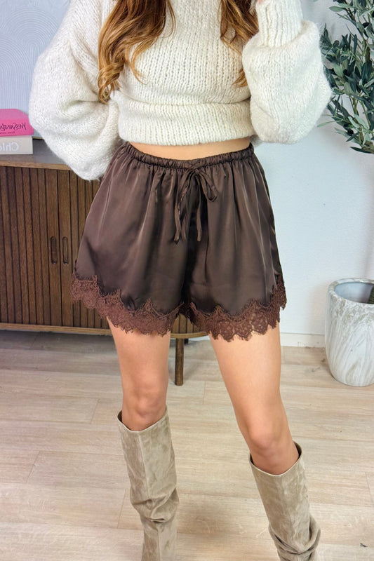 Winnie lace short - Bruin
