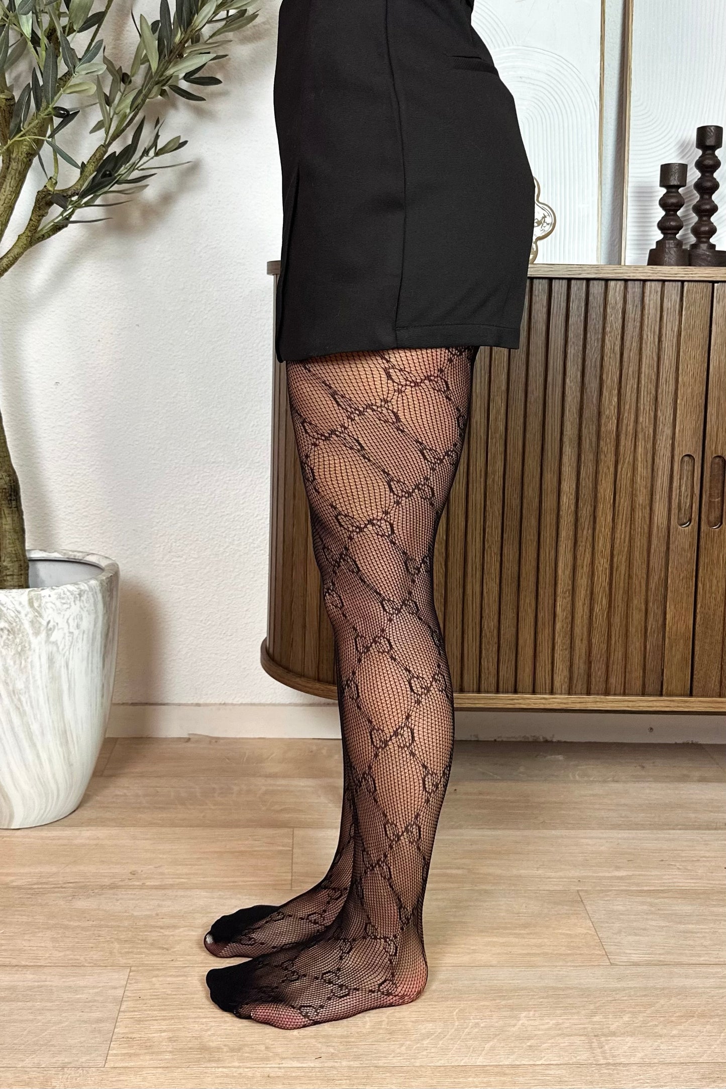 Fashion panty patroon - Zwart