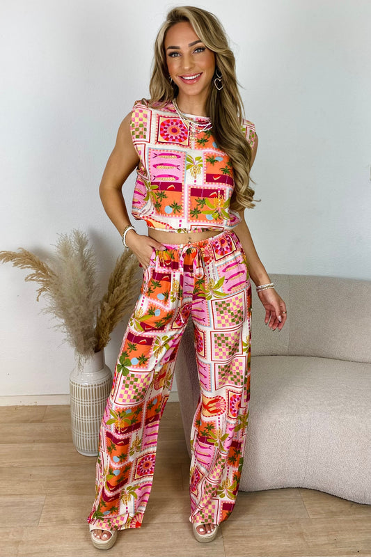 Patchwork print set - Roze
