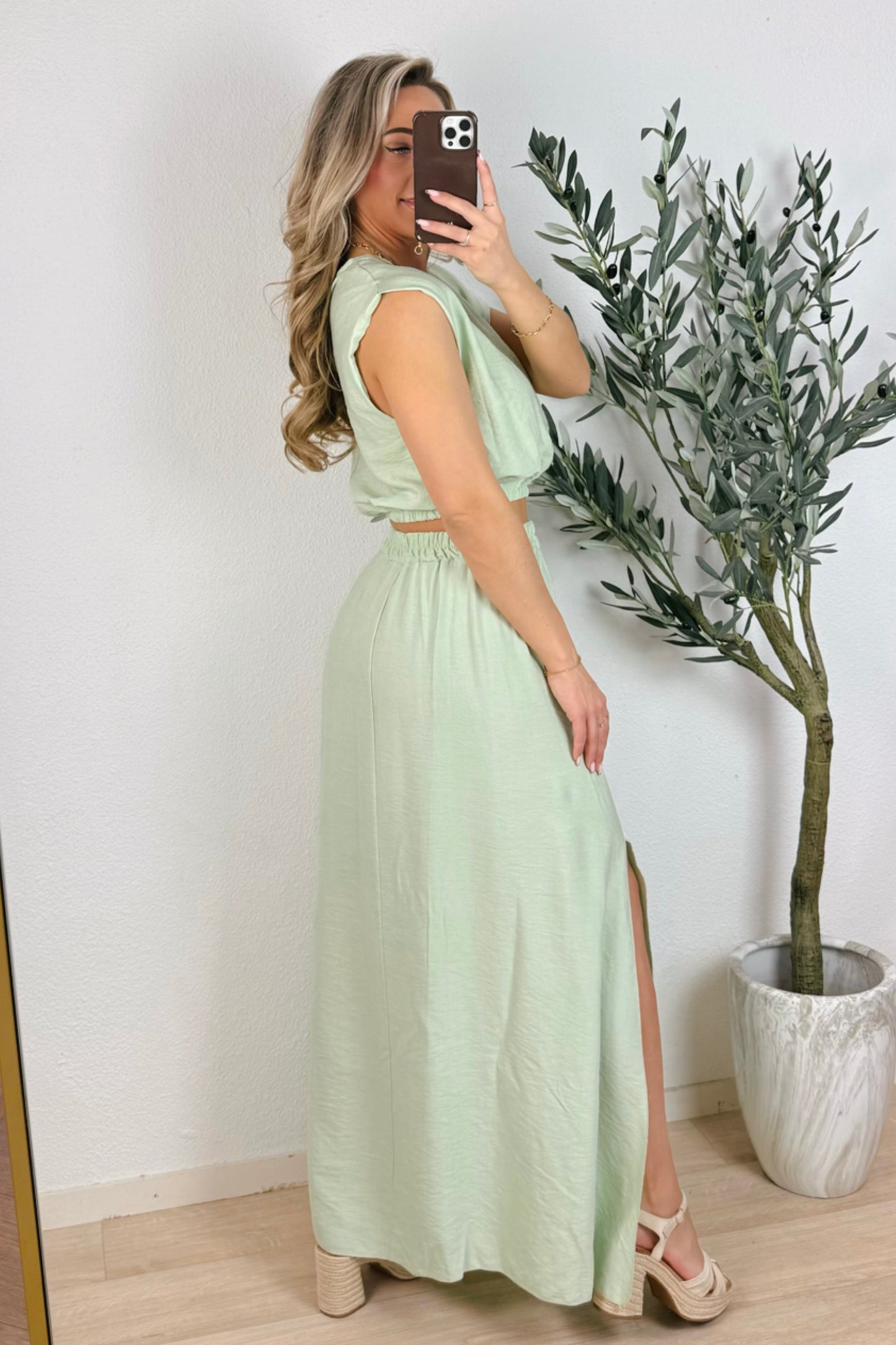 Sienna boho splitrok set - Apple