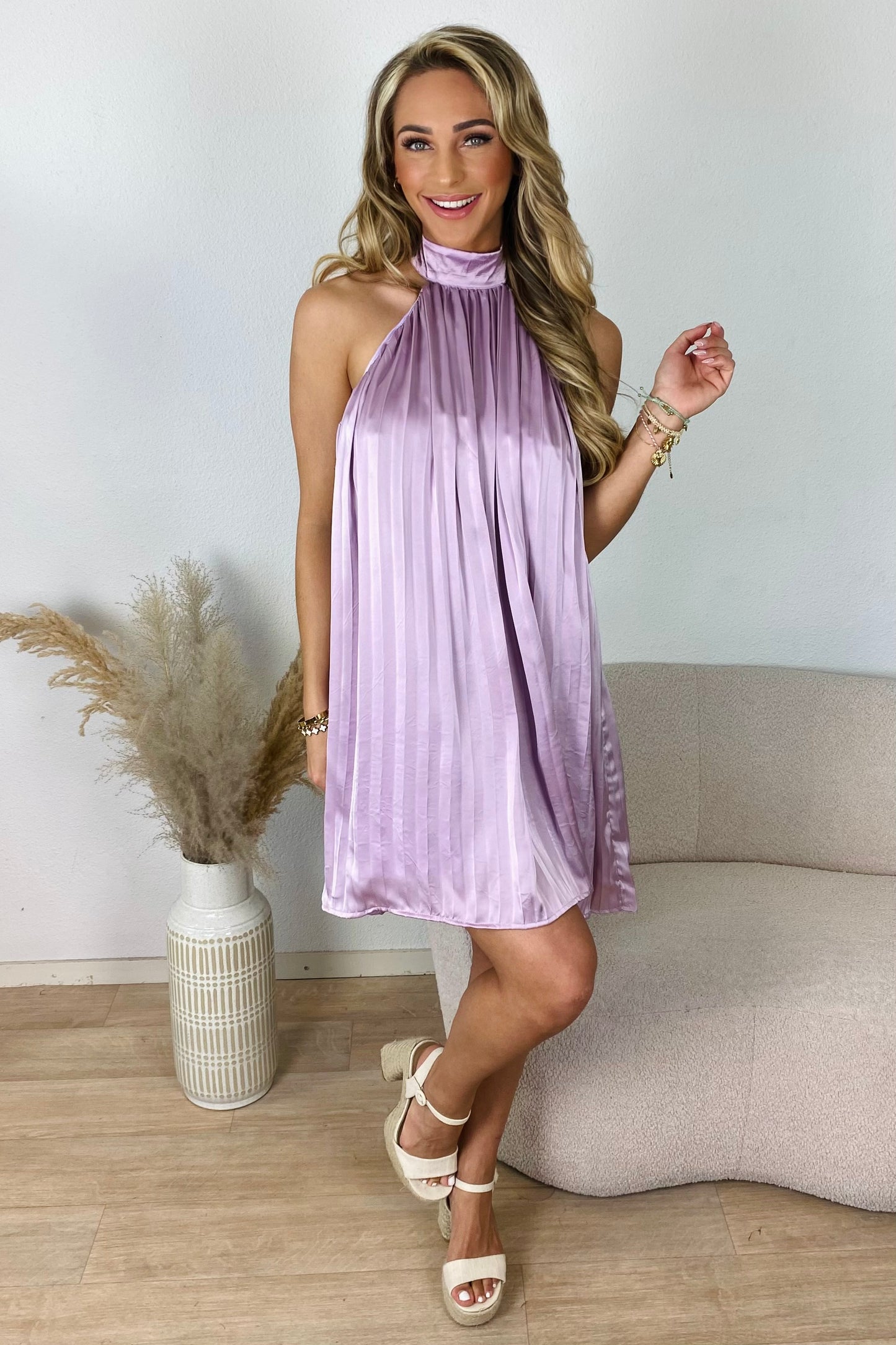 Flowy halter jurk - Lila