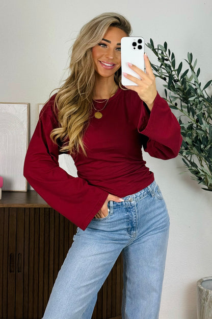 Tiana longsleeve top - Bordeaux