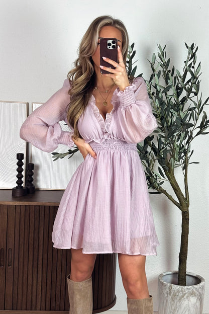 Ariella ruffle jurk - Lila