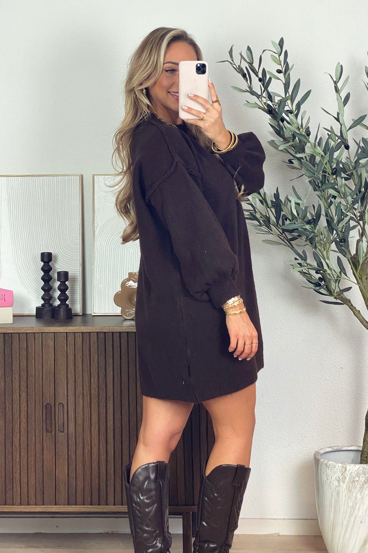 Benthe knit dress - Brown