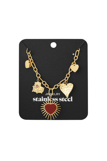 Endless hearts ketting - goud